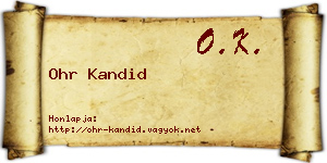 Ohr Kandid névjegykártya